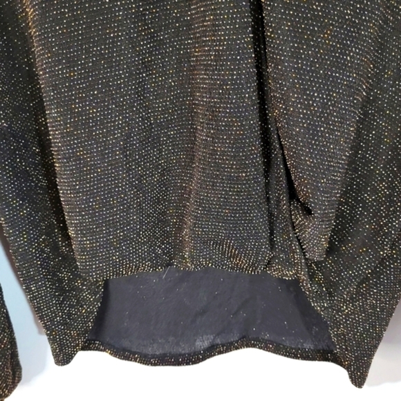 Anthropologie If By Sea gold glitter thread detail surplice faux wrap blouse NWT - Picture 5 of 10